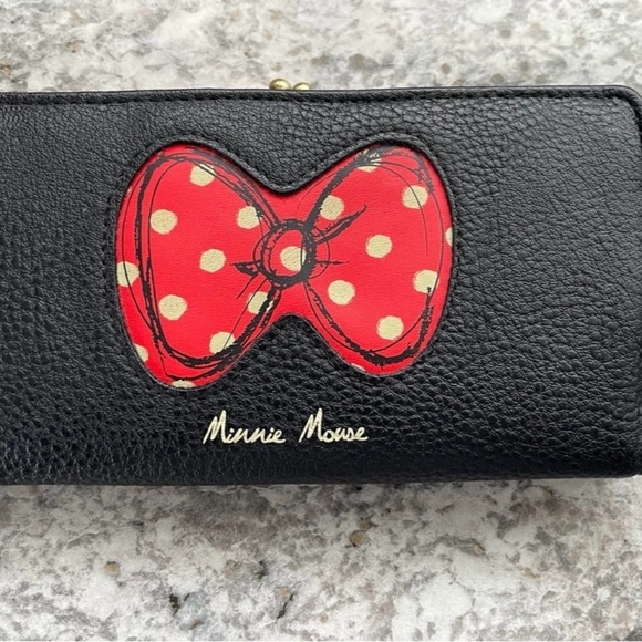 Disney Minnie Mouse leather Black and Red Wallet - Picture 1 of 5
